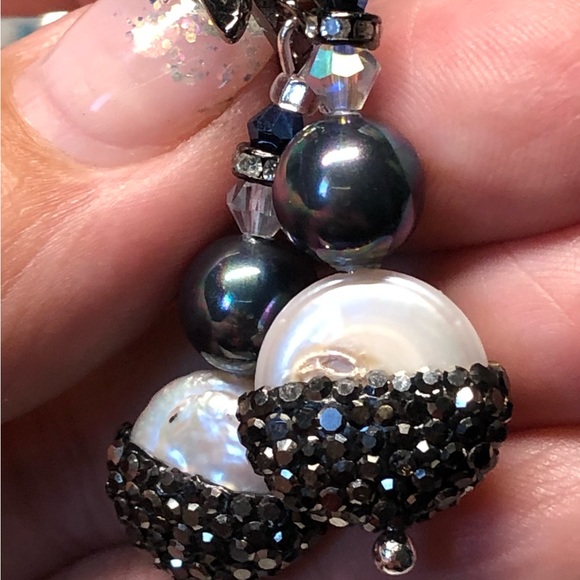 Genuine biwa pearl and marcasite earrings-classics! - Picture 6 of 12